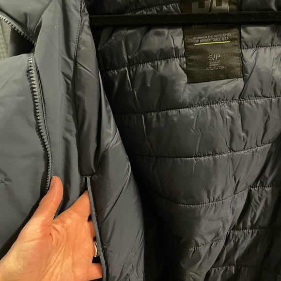 NWT Helly Hansen Insulated Belted Trench Coat w/Hidden Hood in Alpine Frost Blue - Picture 15 of 16